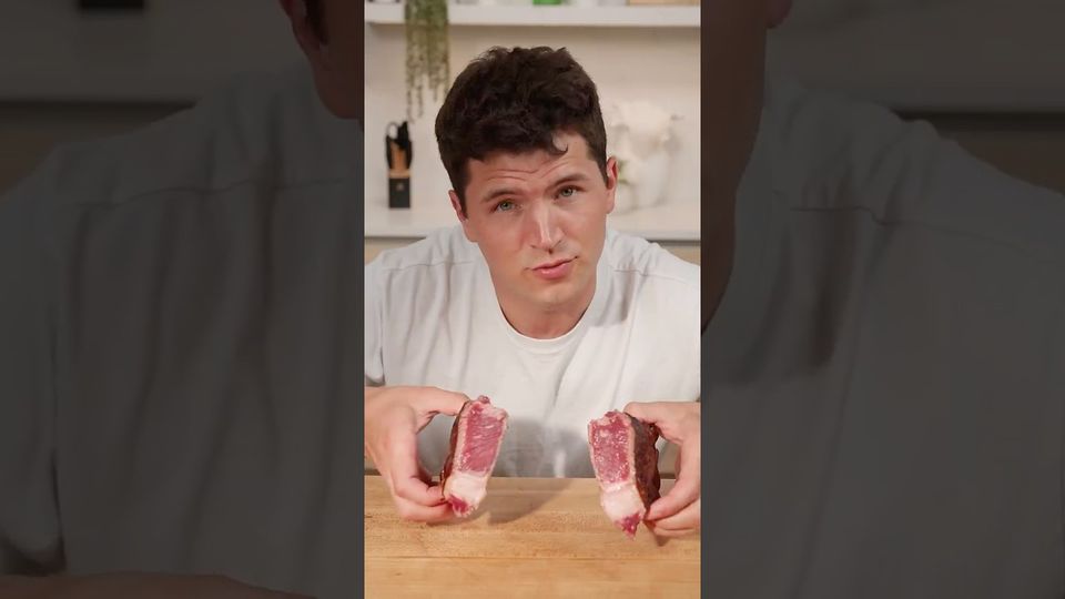 Nick DiGiovanni presenting a steak tasting in one of his YouTube videos