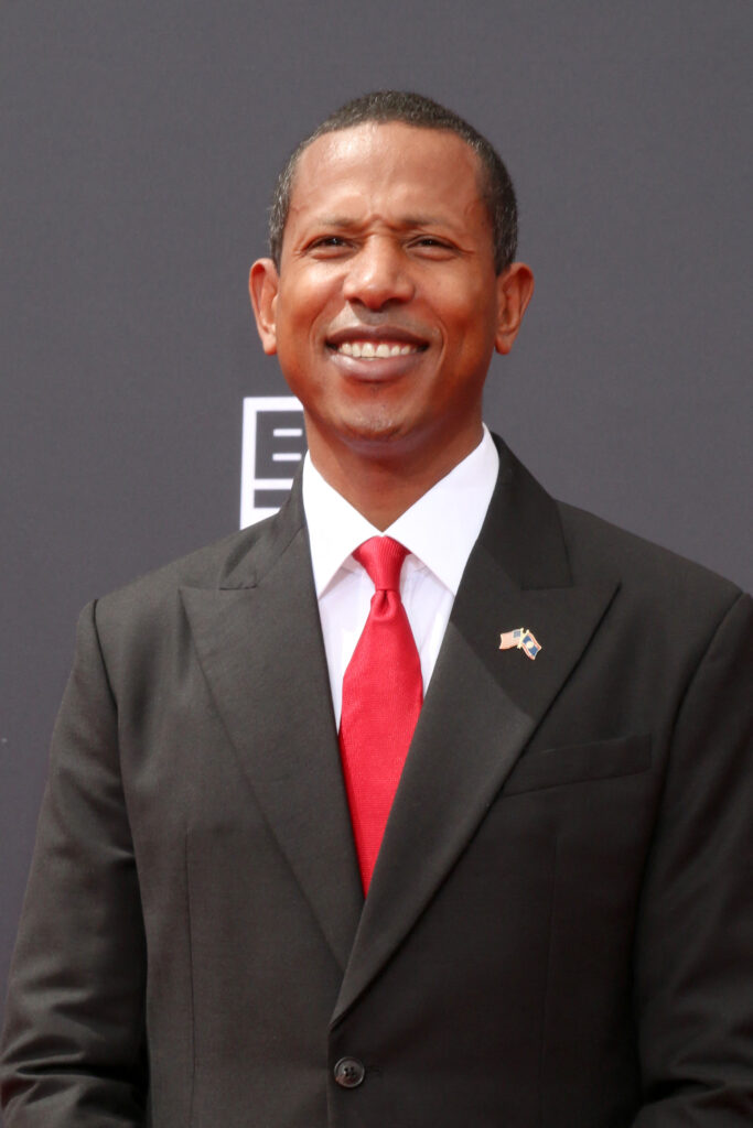 Shyne, now Moses Barrow, photographed at a public event during his political career