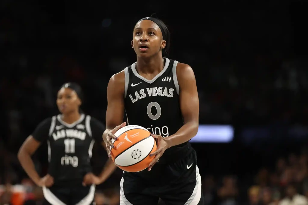 File photo: Las Vegas Aces guard Jackie Young during a WNBA game