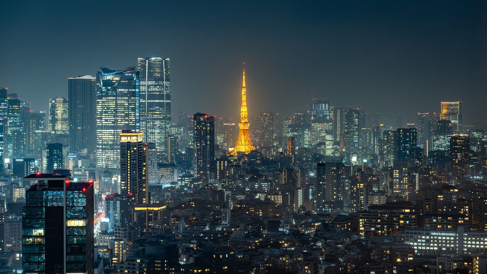 Tokyo Tower and the Minato City skyline at night (file photo)