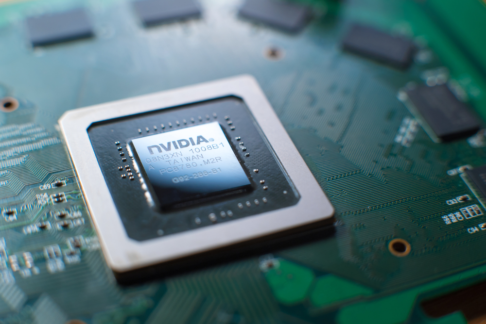 A close-up of an AI graphics processing chip