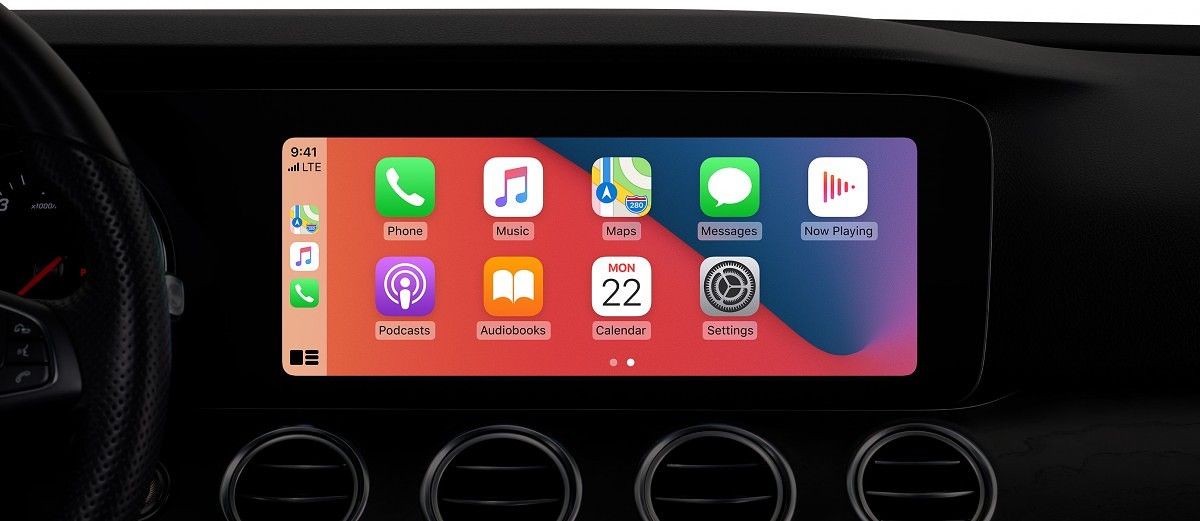 CarPlay displayed on a car dashboard