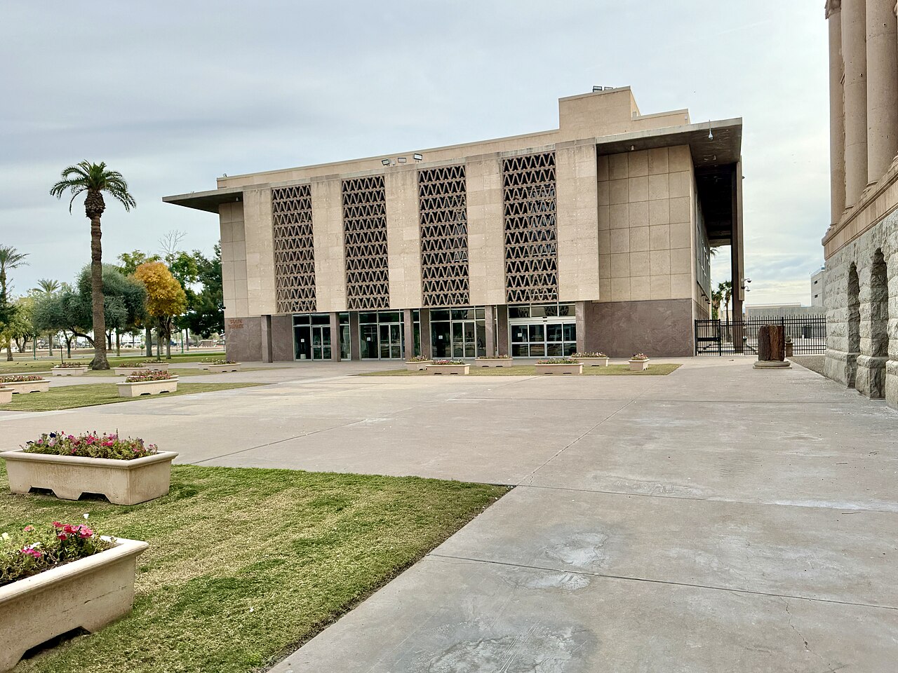 The Arizona State Senate building at the Capitol complex in Phoenix