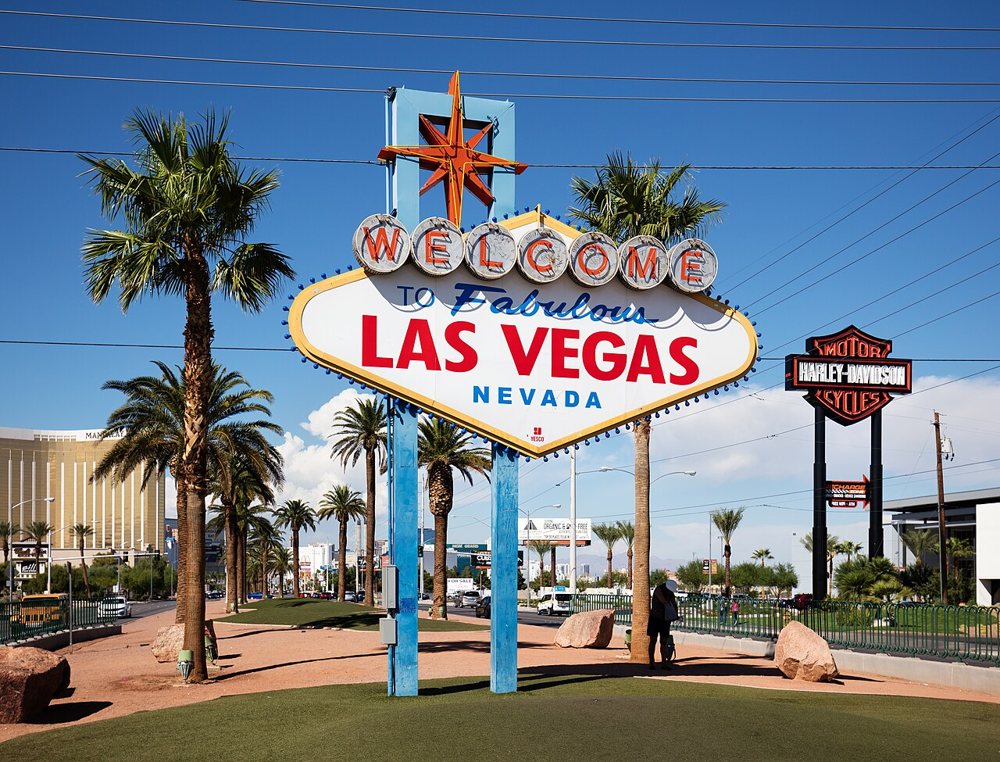 The Welcome to Fabulous Las Vegas sign in daylight