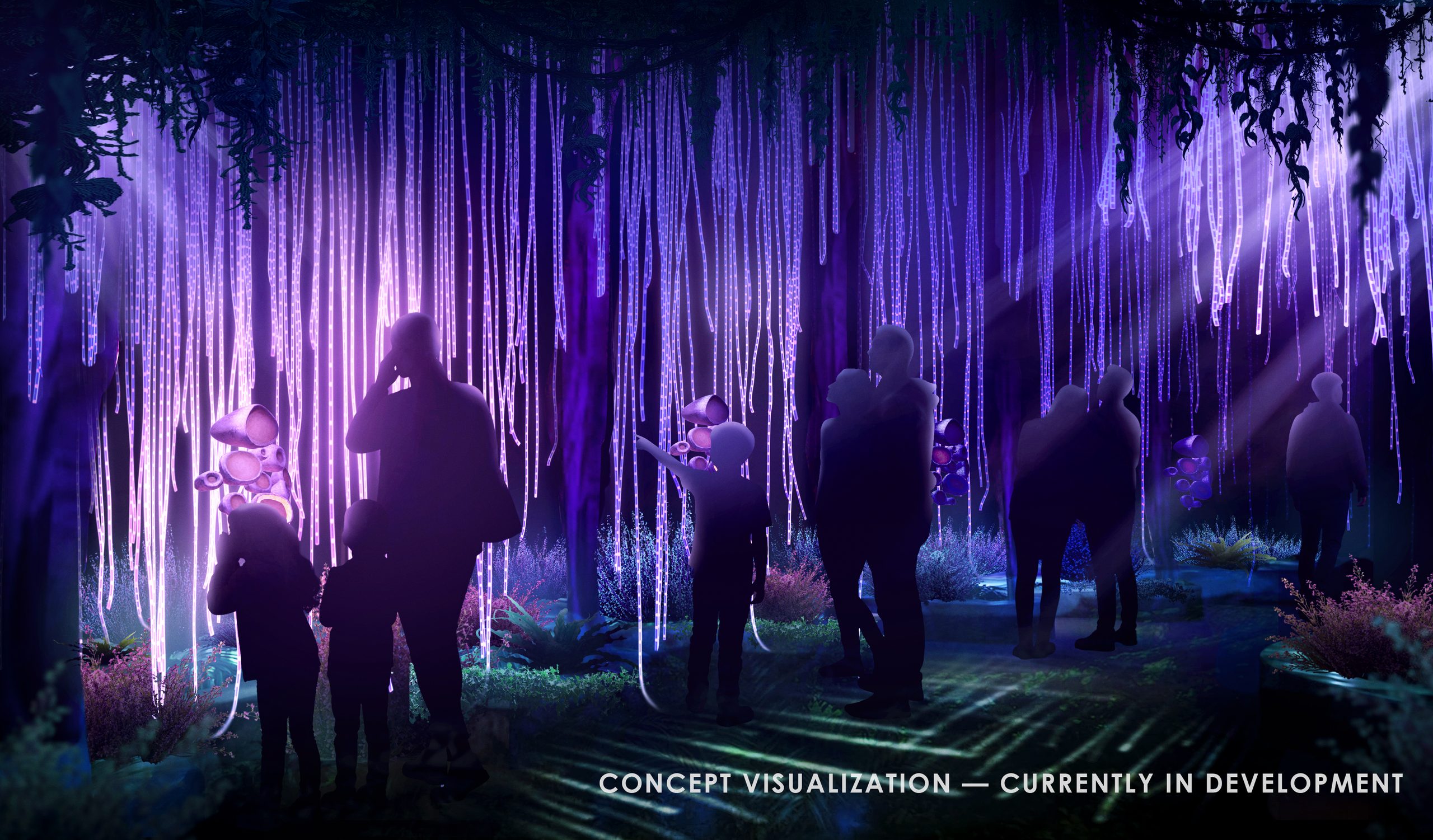 Concept rendering of the Pandoran rainforest environment in AVATAR: Guardians of Eywa