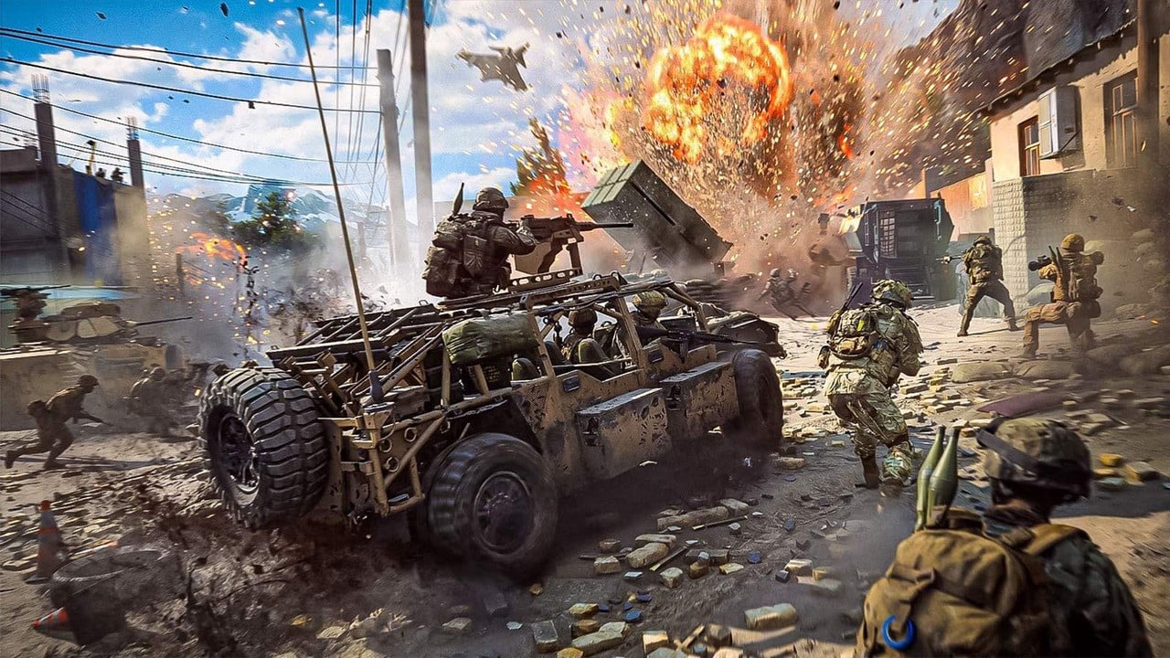 Battlefield 6 key art showing soldiers in large-scale combat