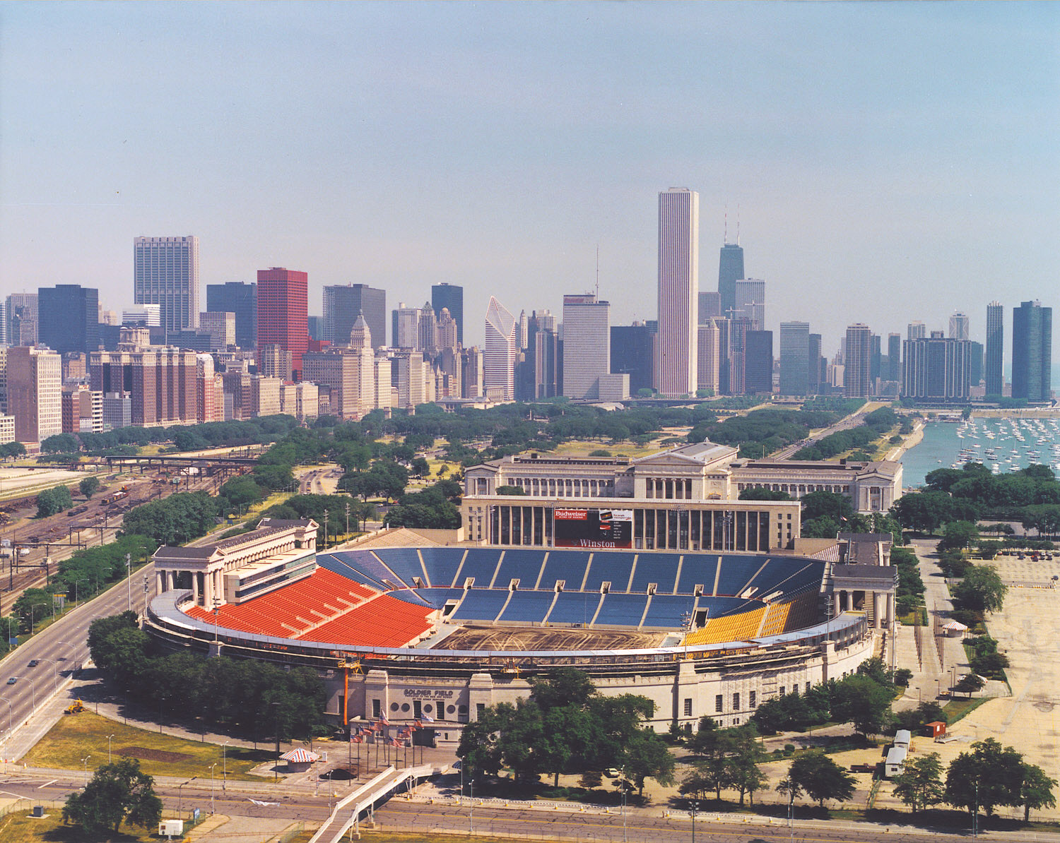 Aerial view of Soldier Field in Chicago, home of the Bears