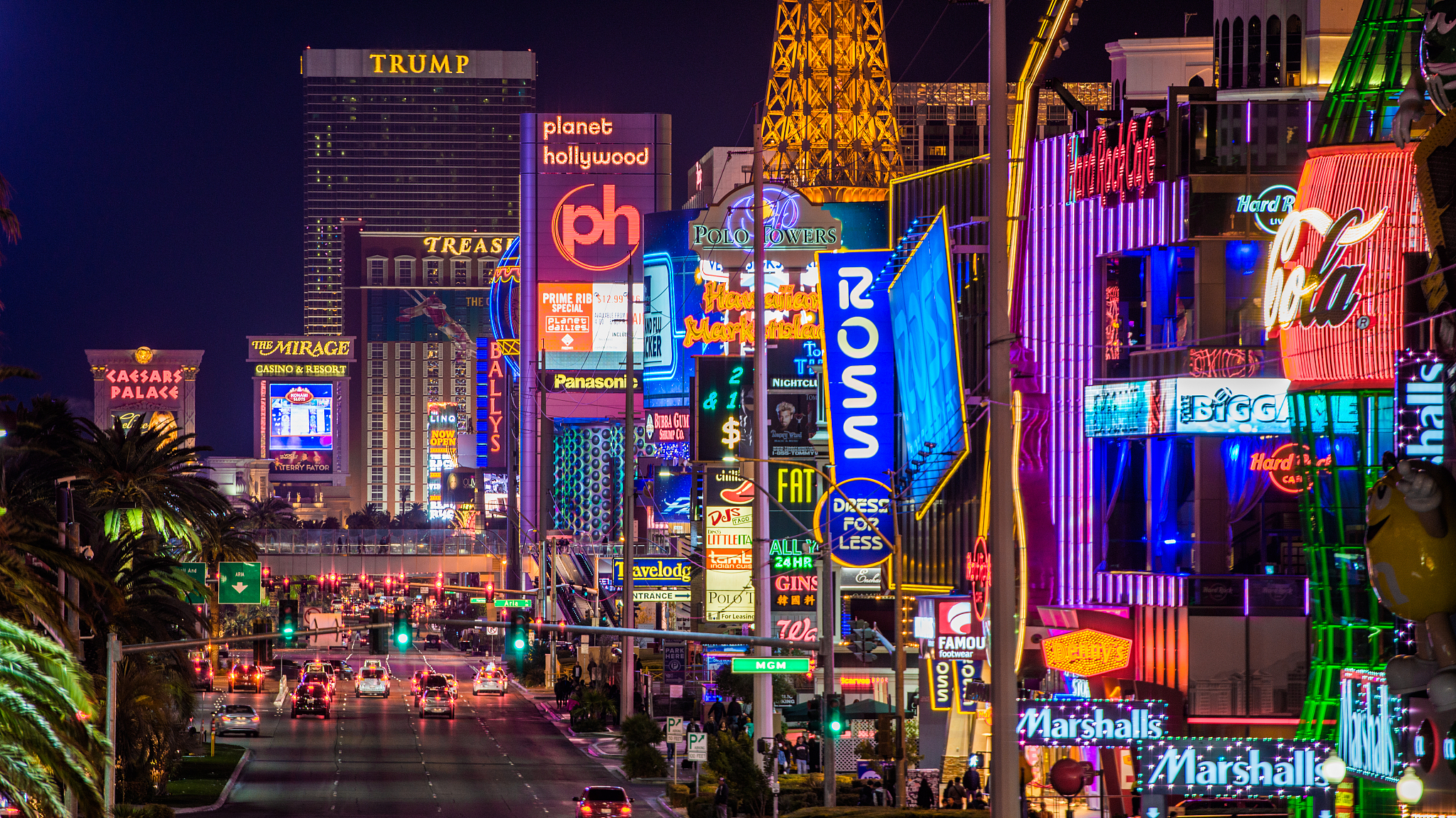 The Las Vegas Strip lit up at night