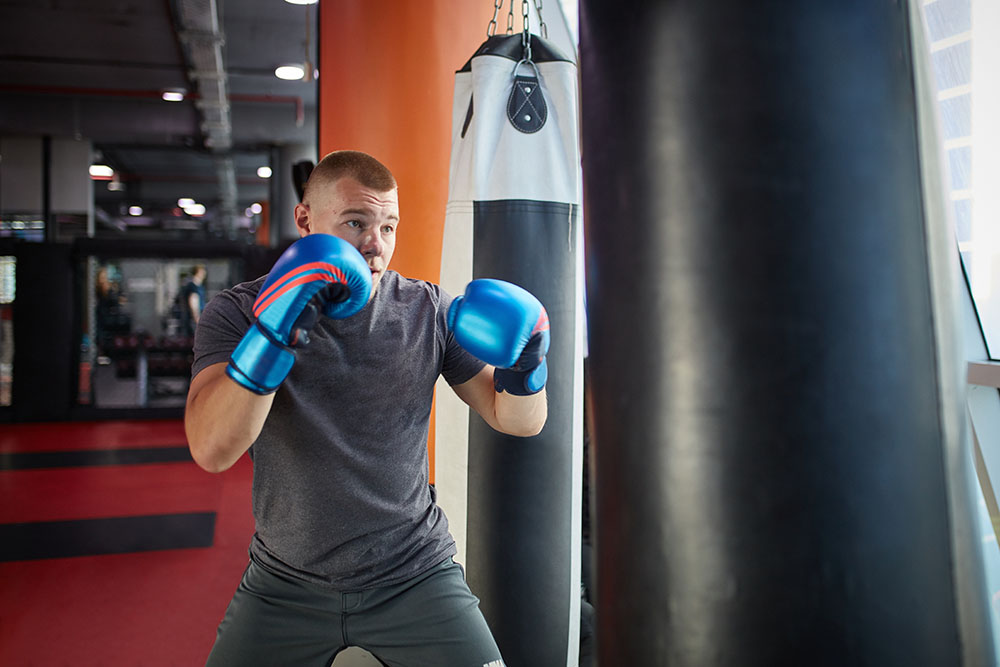 Heavy-bag training — the unglamorous work behind a prospect's rise.