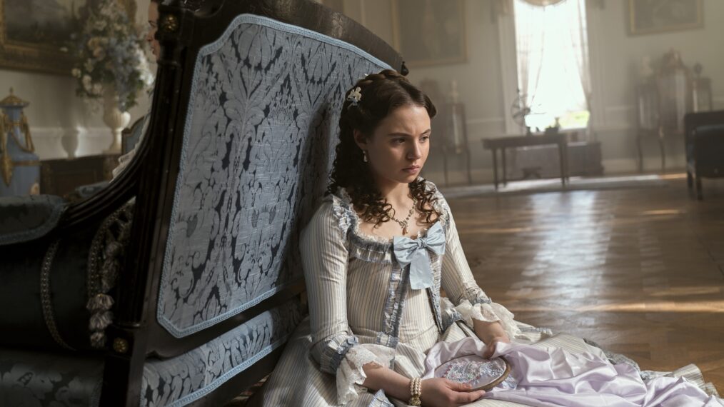 Connie Jenkins-Greig as young Violet in Queen Charlotte: A Bridgerton Story