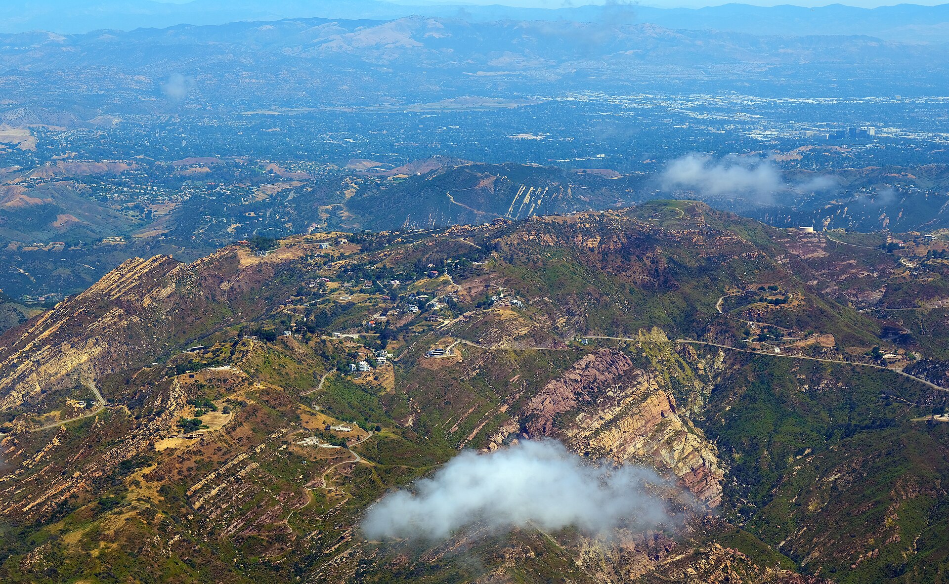 Saddle Peak in the dry hills above Malibu, California, near where the Bryson Fire broke out during a Santa Ana wind event (file photo)