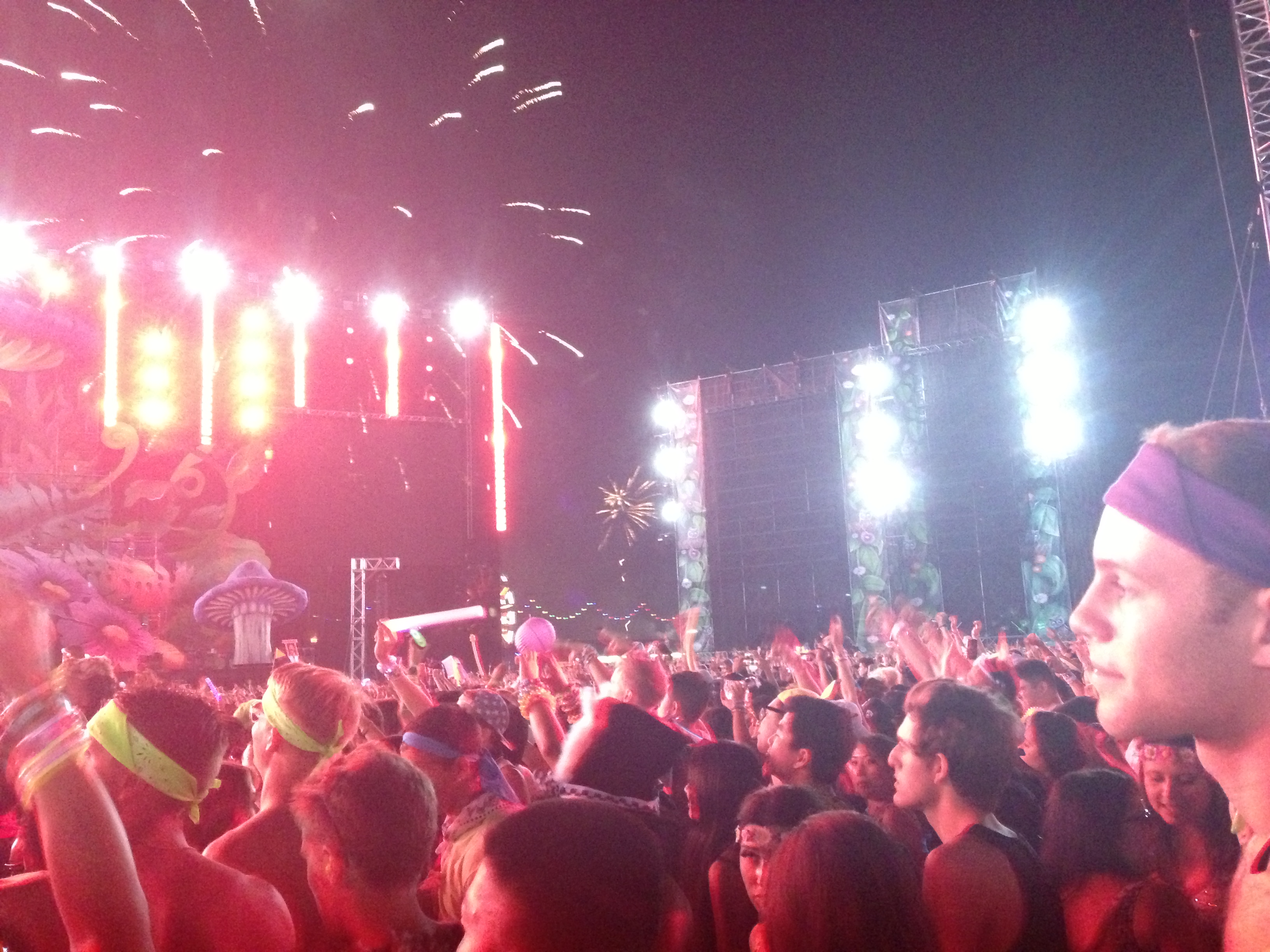 Fireworks and a packed crowd at Electric Daisy Carnival in Las Vegas