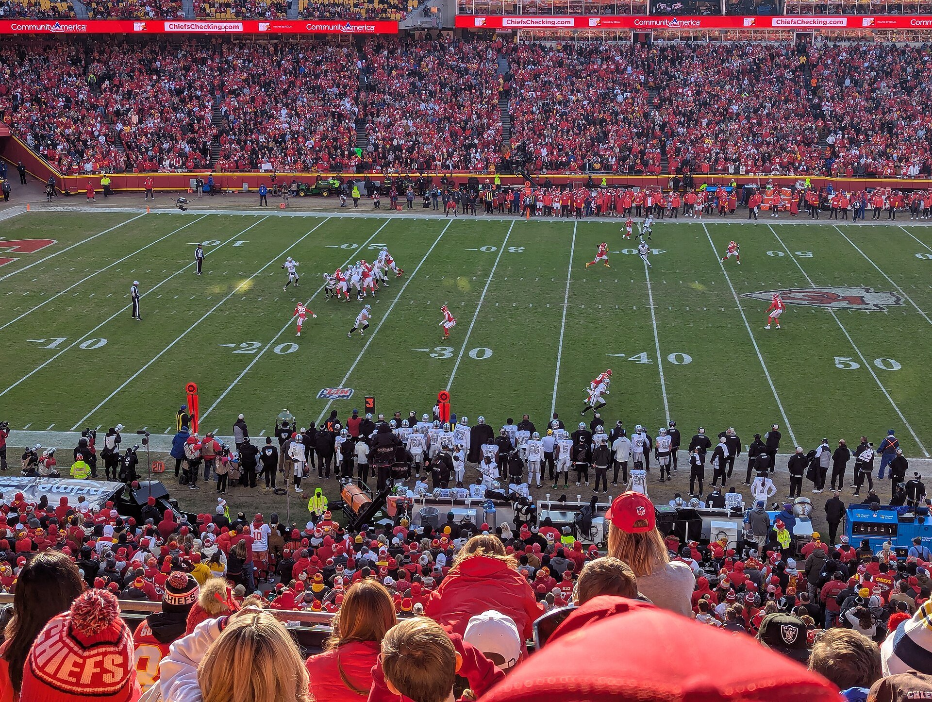 Arrowhead Stadium packed on game day for Chiefs vs. Raiders