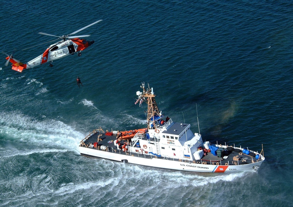 A U.S. Coast Guard MH-60 Jayhawk helicopter