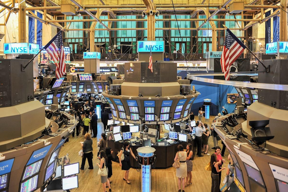 The New York Stock Exchange in the financial district, in daylight