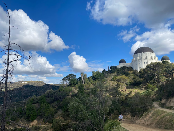 The Griffith Observatory with the Hollywood Sign behind it — Morgan's Hollywood career ran from 1991 into the 2000s.