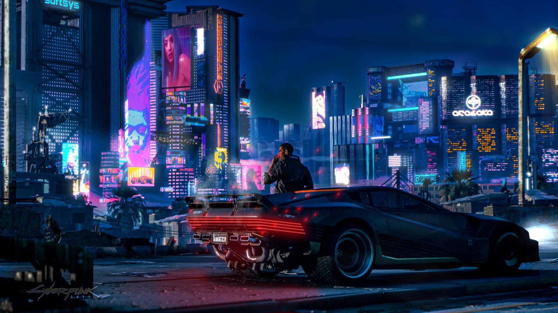 Night City key art from Cyberpunk 2077, now heading to the big screen in a Paramount live-action film