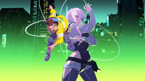 Cyberpunk: Edgerunners key art from the Netflix anime series