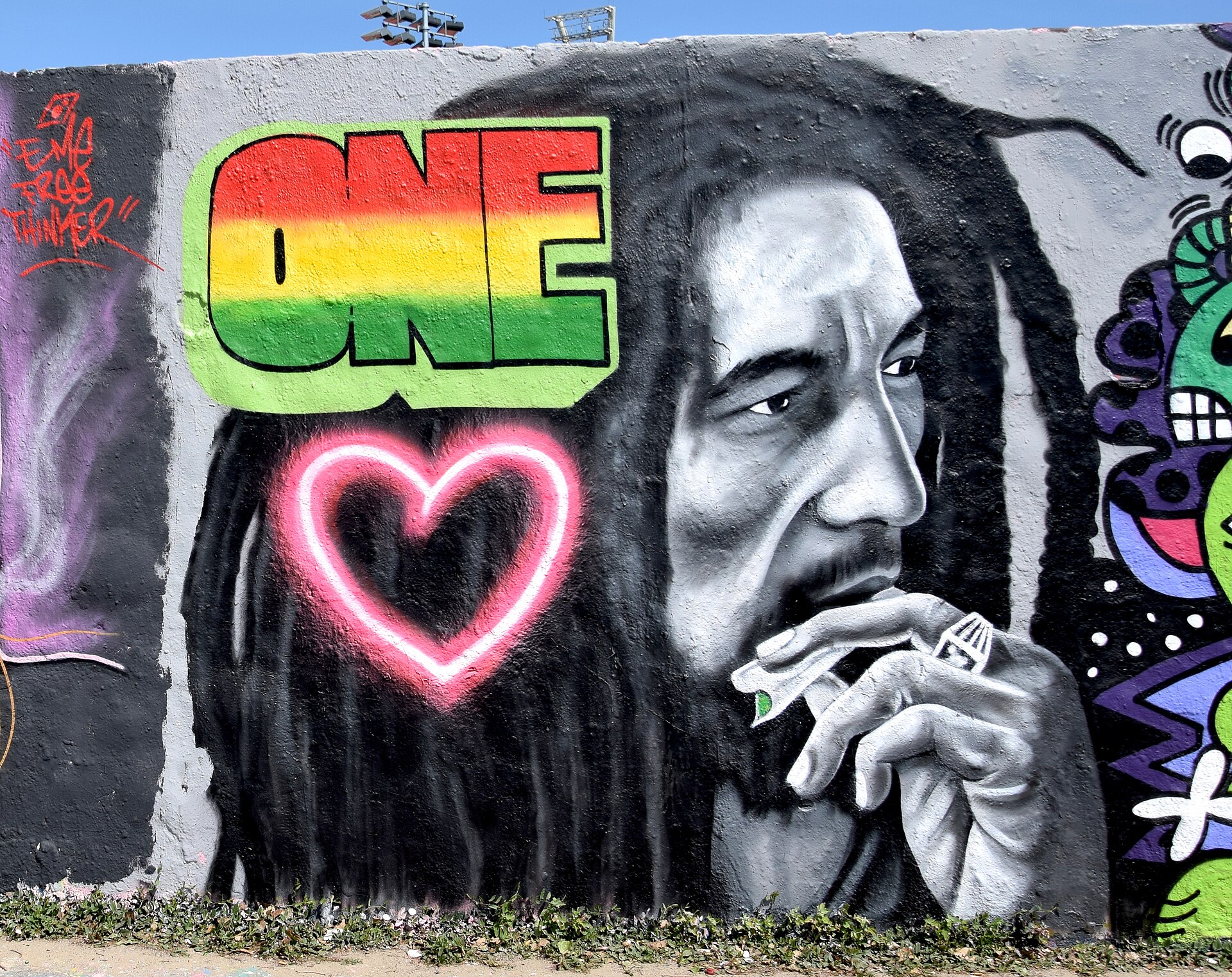 A One Love mural of Bob Marley in Berlin