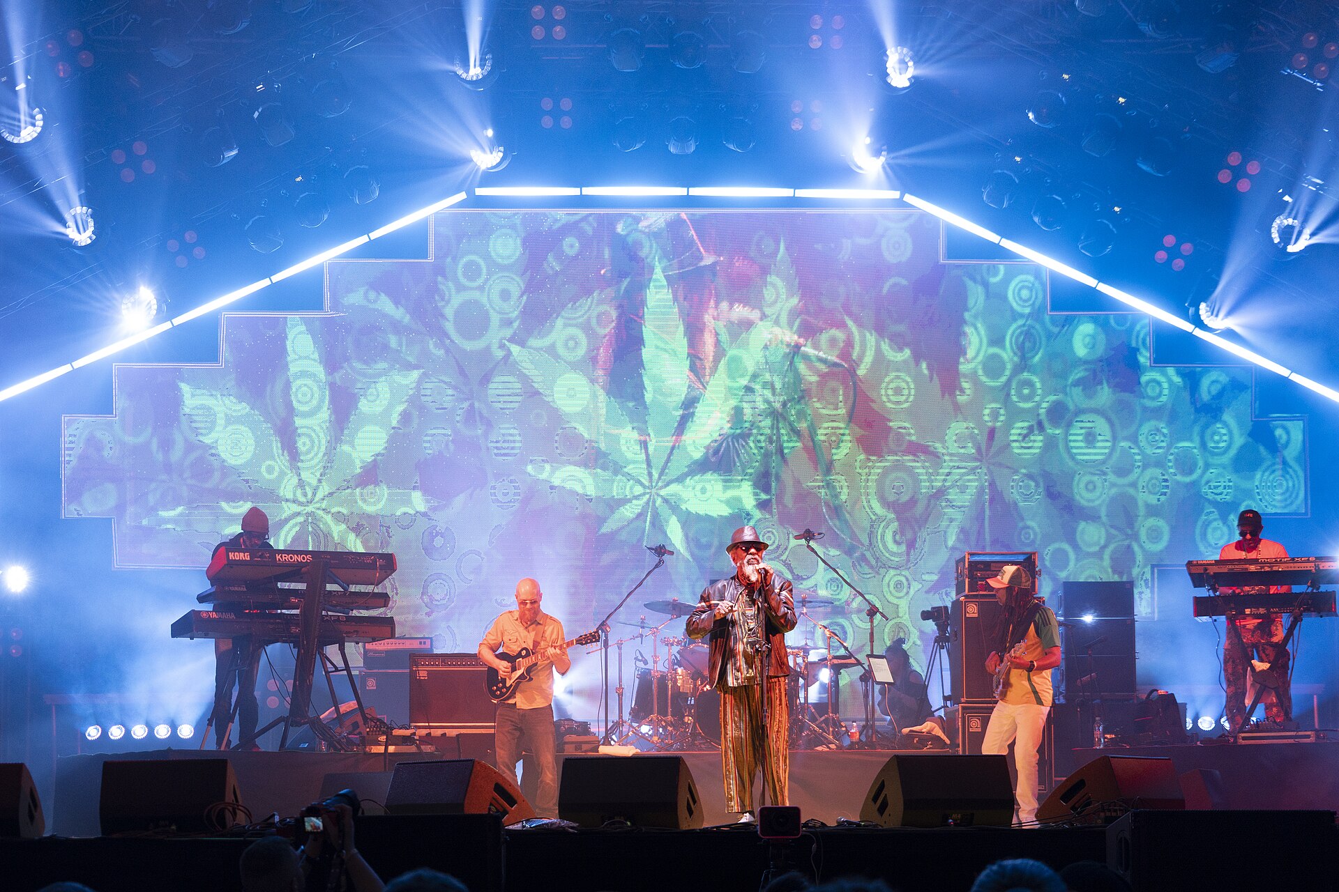 A rock band performing live on stage
