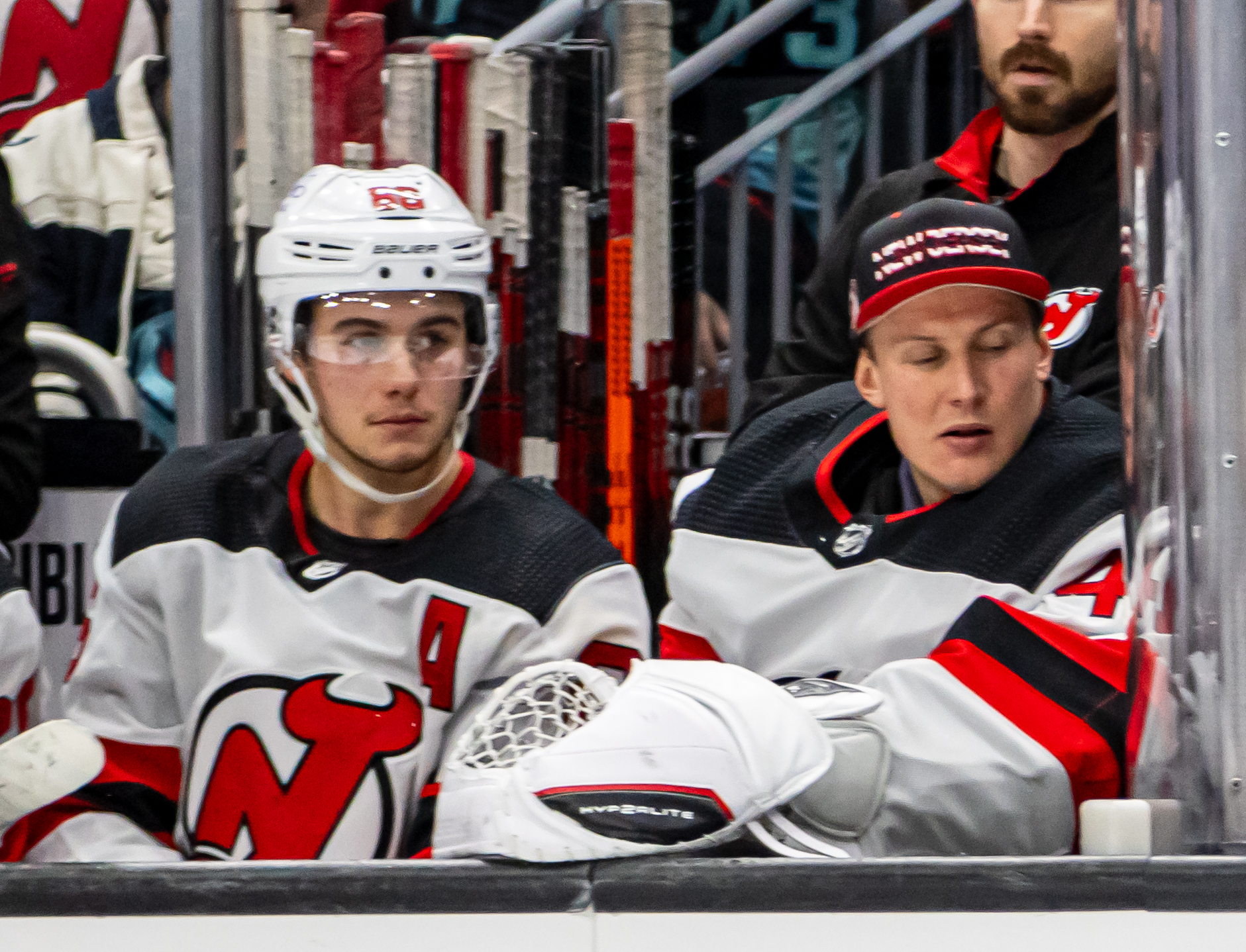 Jack Hughes of the New Jersey Devils in action (file photo)