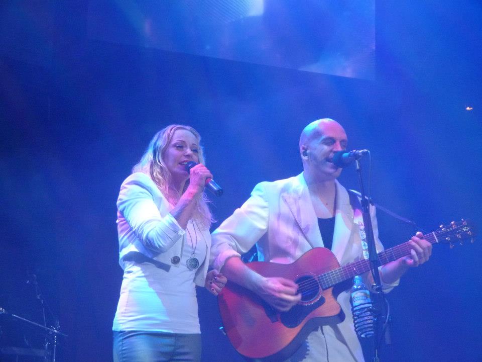 Devin Townsend performing live with Anneke van Giersbergen — his DREAMPEACE project returns with the Harmonic Dharma album on October 16