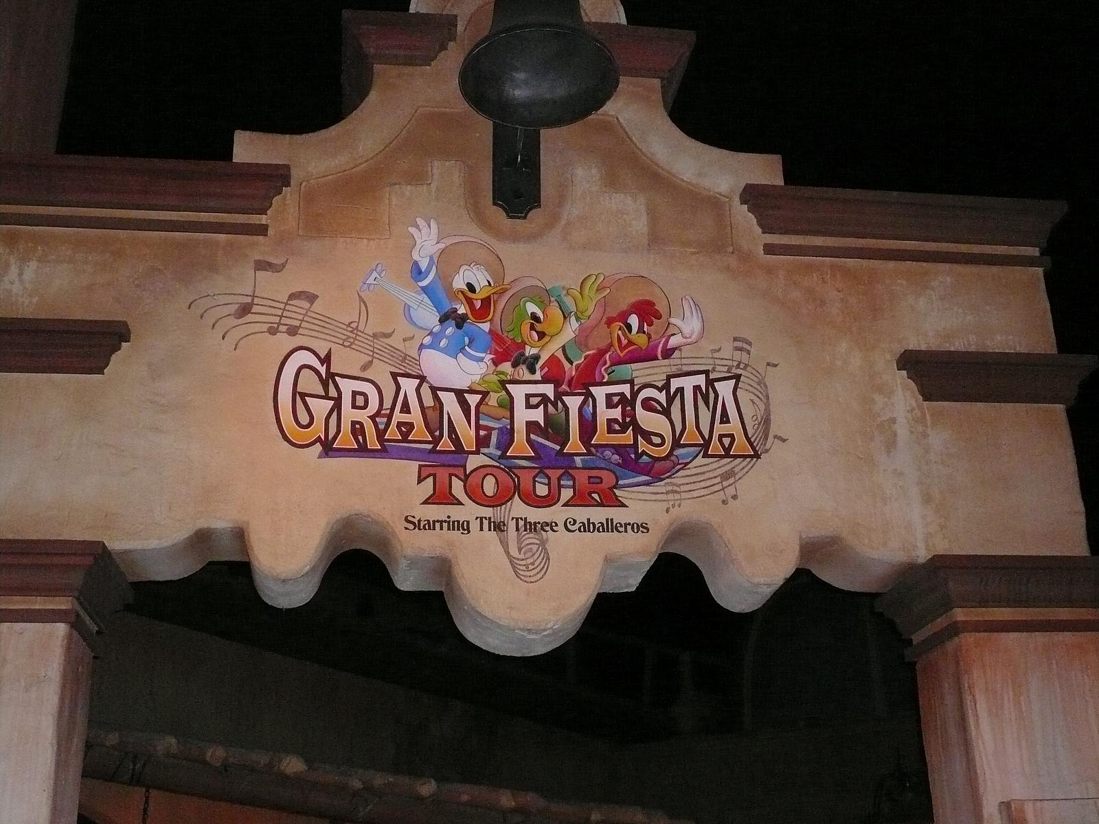 The Gran Fiesta Tour entrance sign starring the Three Caballeros (file photo)