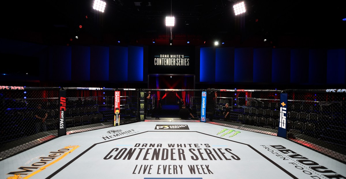 The UFC APEX octagon under the lights for Dana White's Contender Series