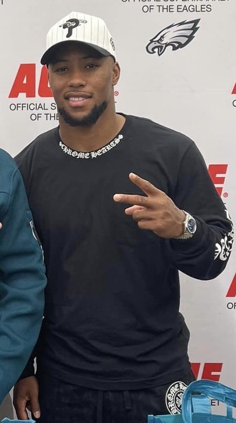 Saquon Barkley in Eagles gear