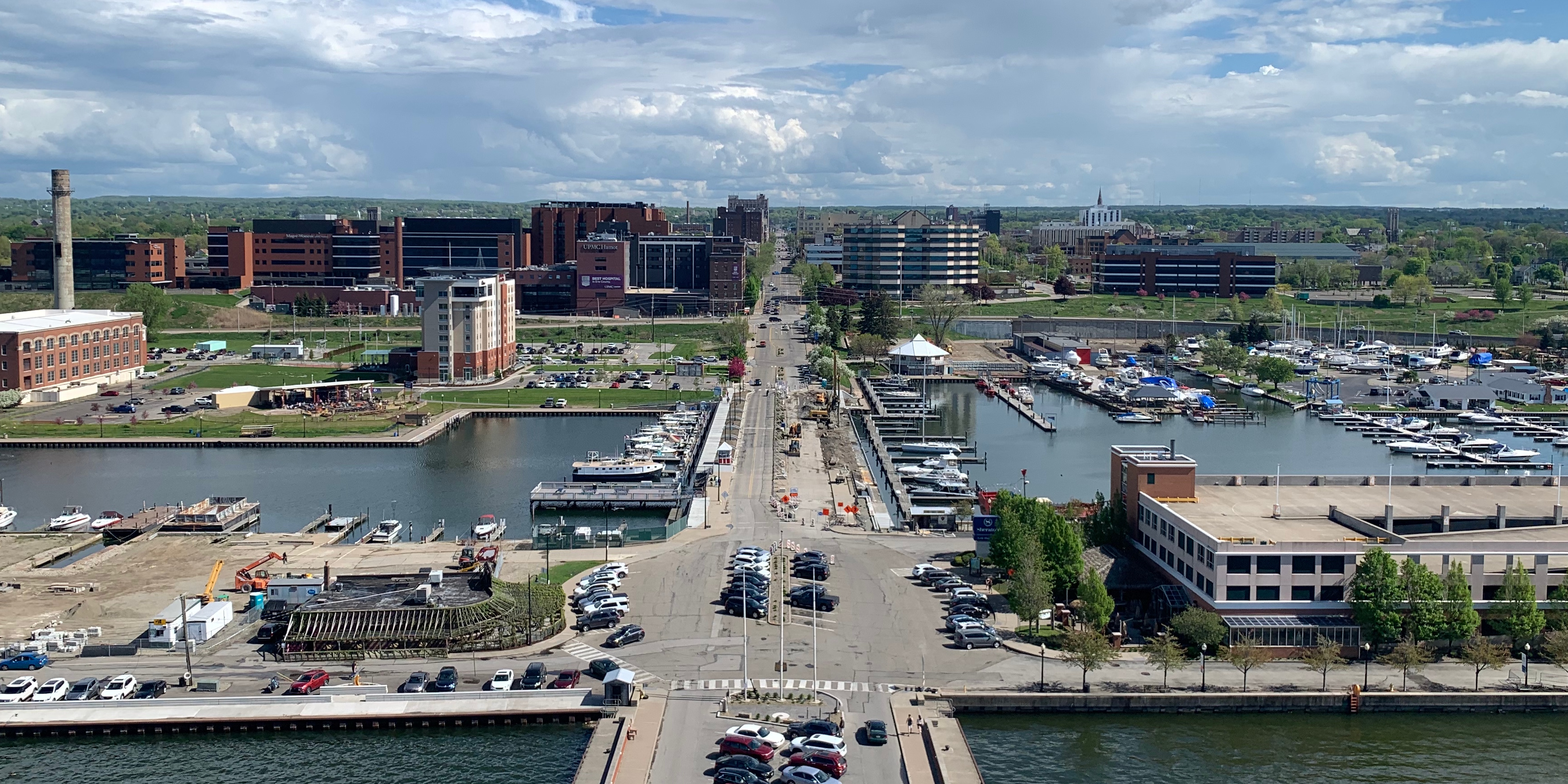 The Erie, Pennsylvania skyline seen from the Bicentennial Tower observation deck