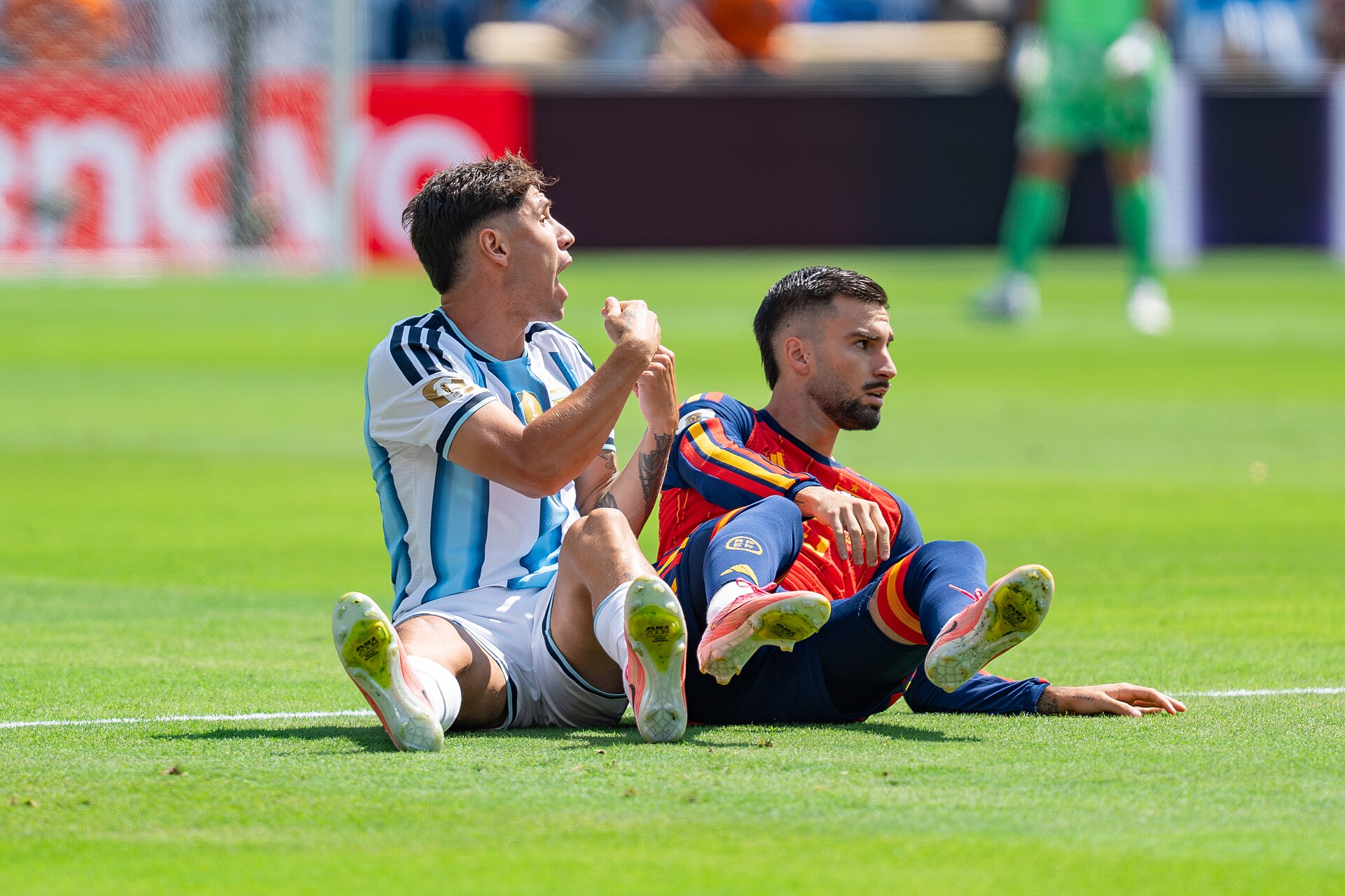 Alex Baena in action for Spain at the 2026 World Cup final