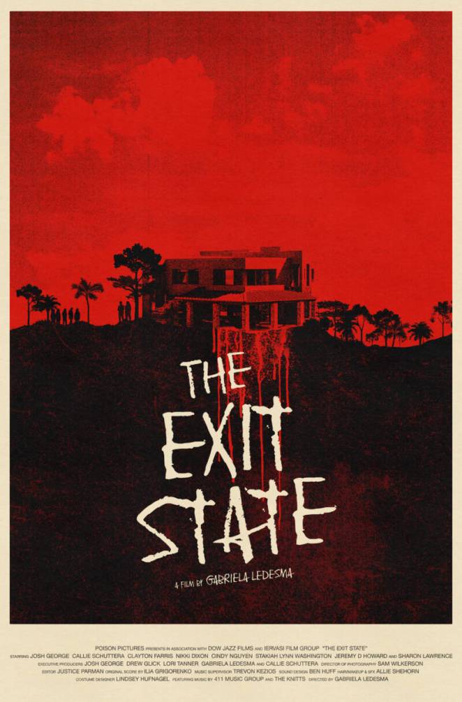 Official poster for The Exit State, the Chroma political horror thriller premiering at Screamfest
