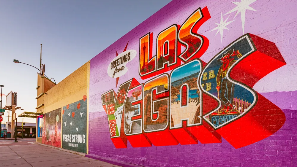 The Greetings from Las Vegas mural in the downtown Arts District