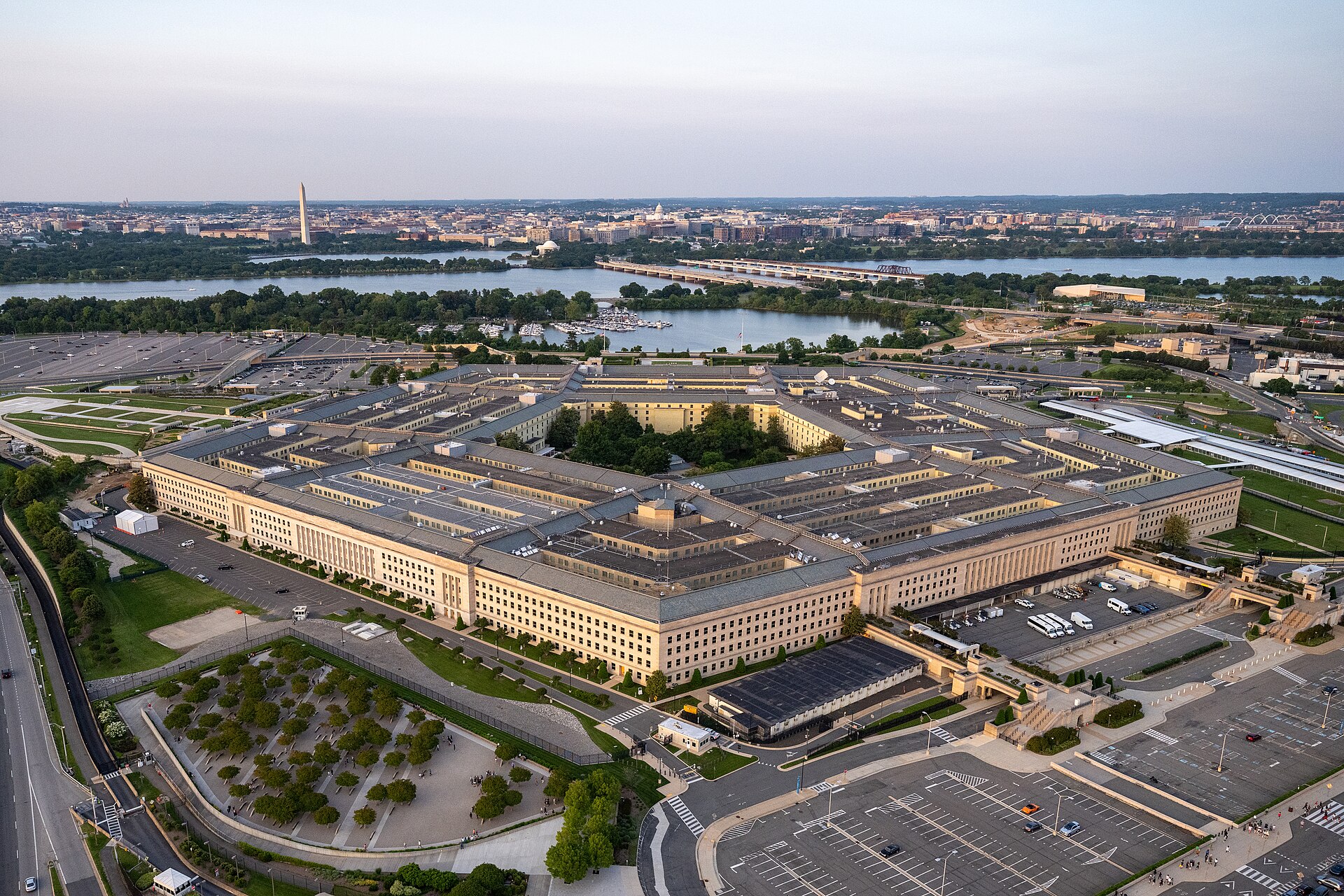 An aerial view of the Pentagon in Washington, D.C., in daylight