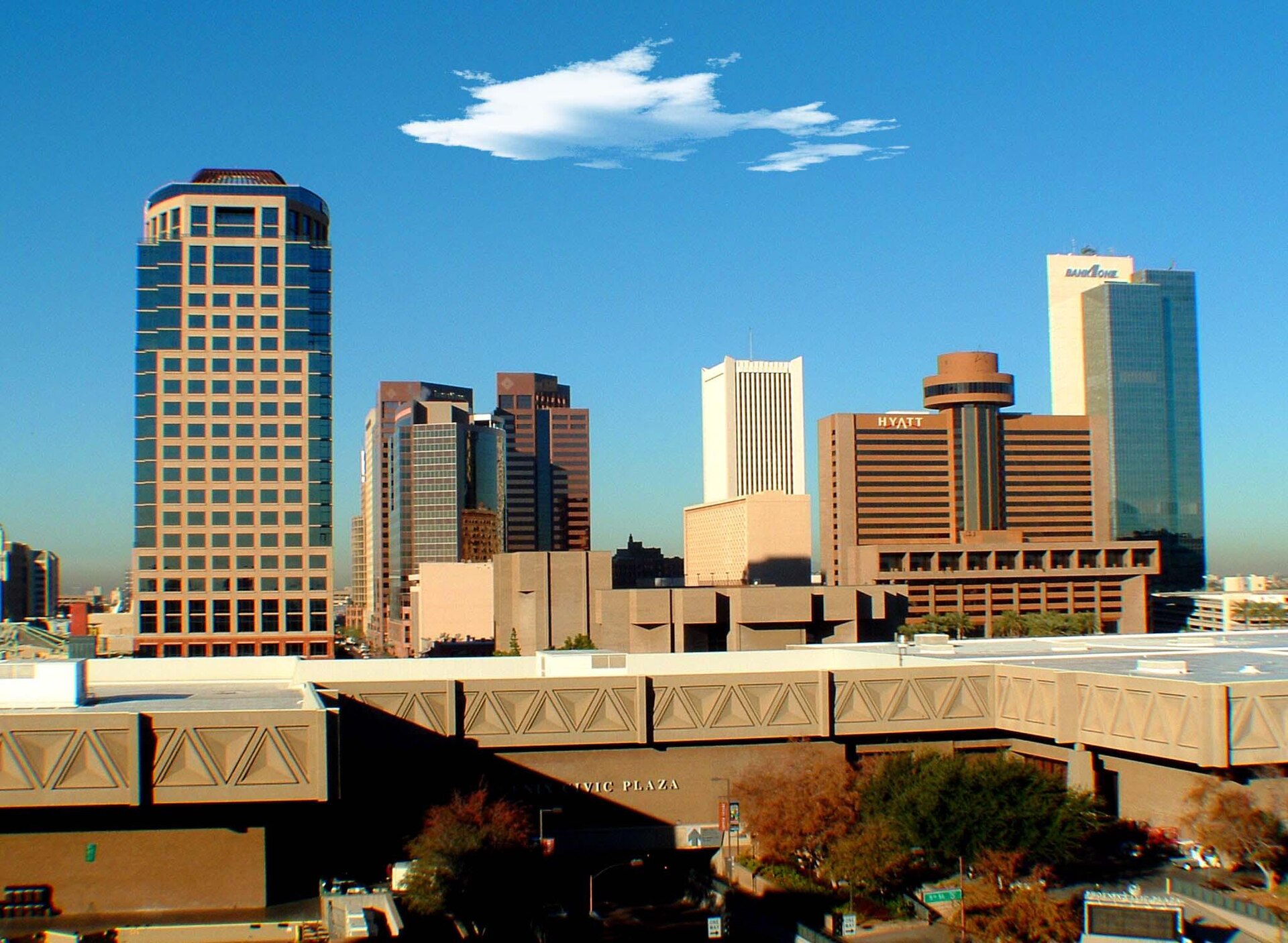 The Phoenix skyline on a bright, clear day