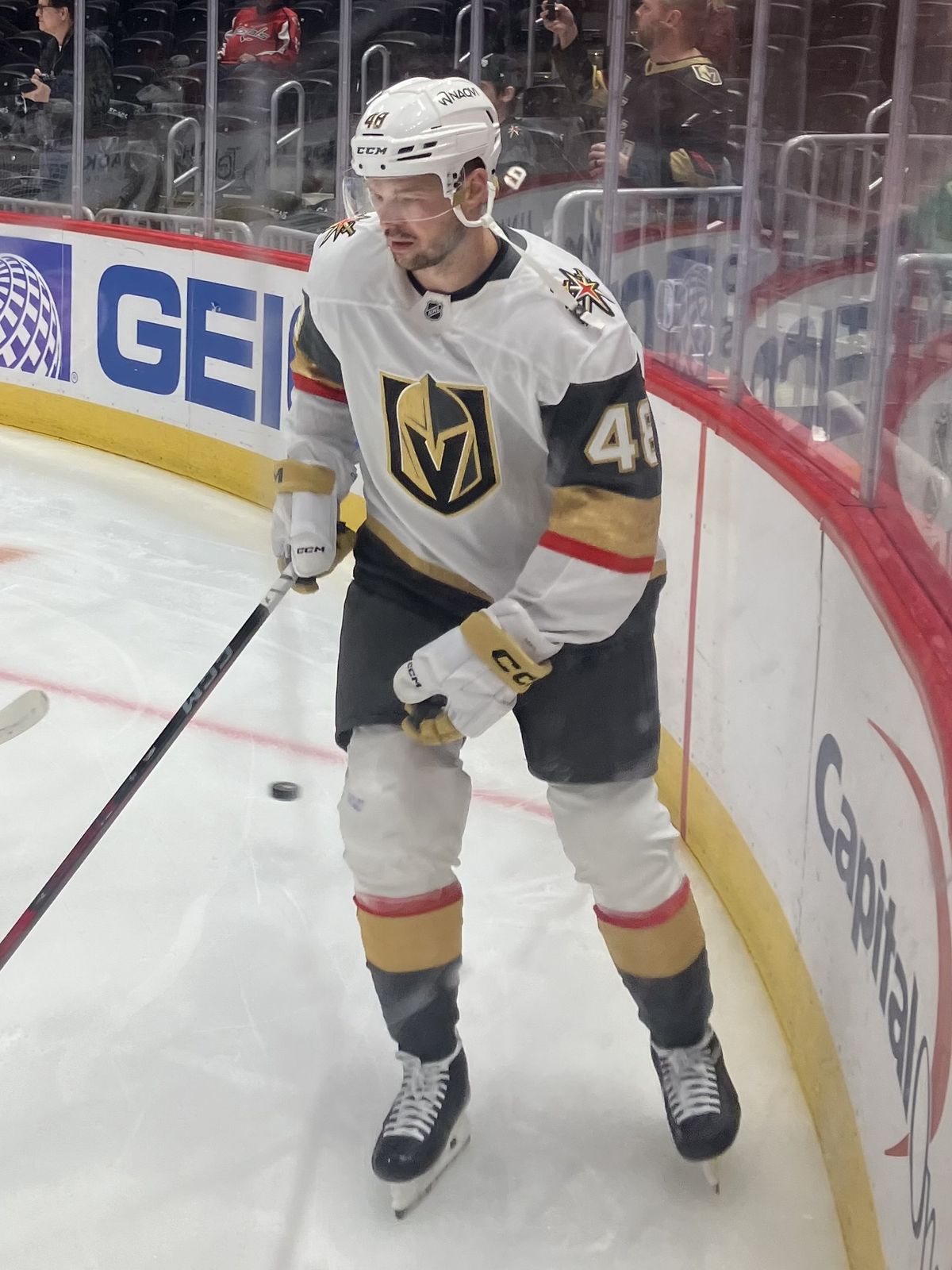 Tomas Hertl during warmups.
