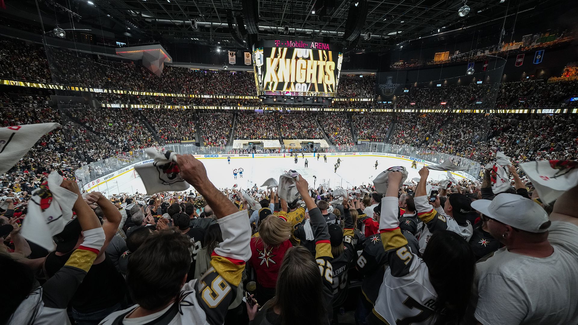 Inside the Golden Knights' home arena on a game night in Las Vegas