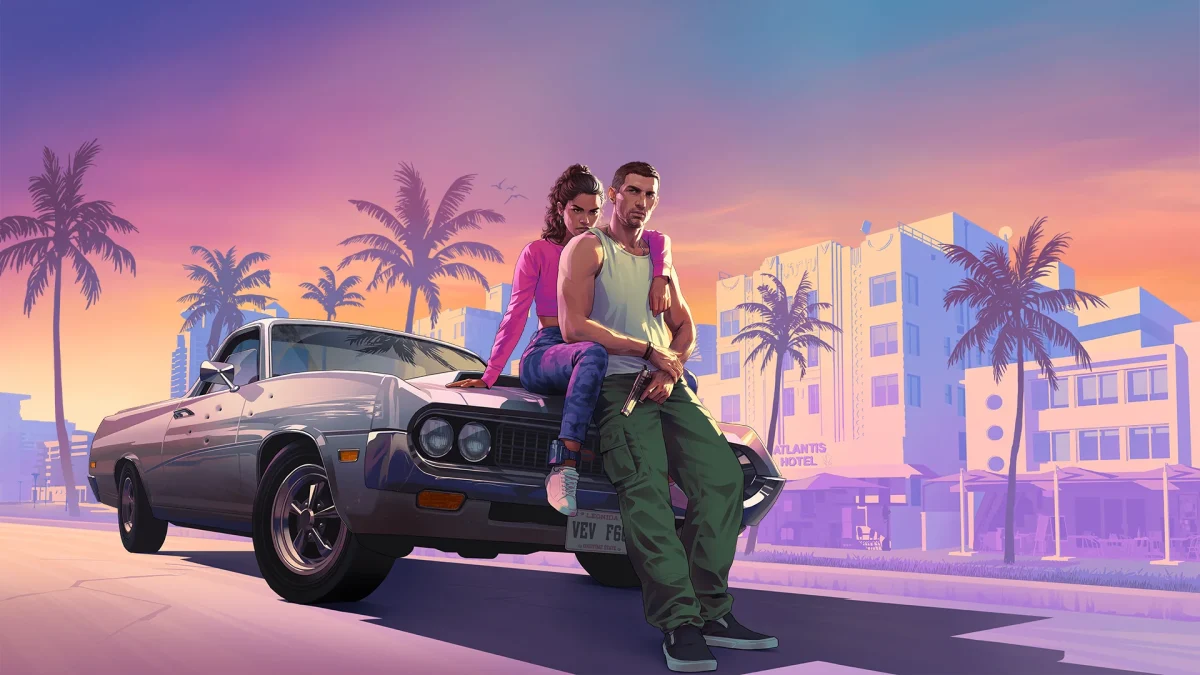 Lucia and Jason in official Grand Theft Auto VI key art