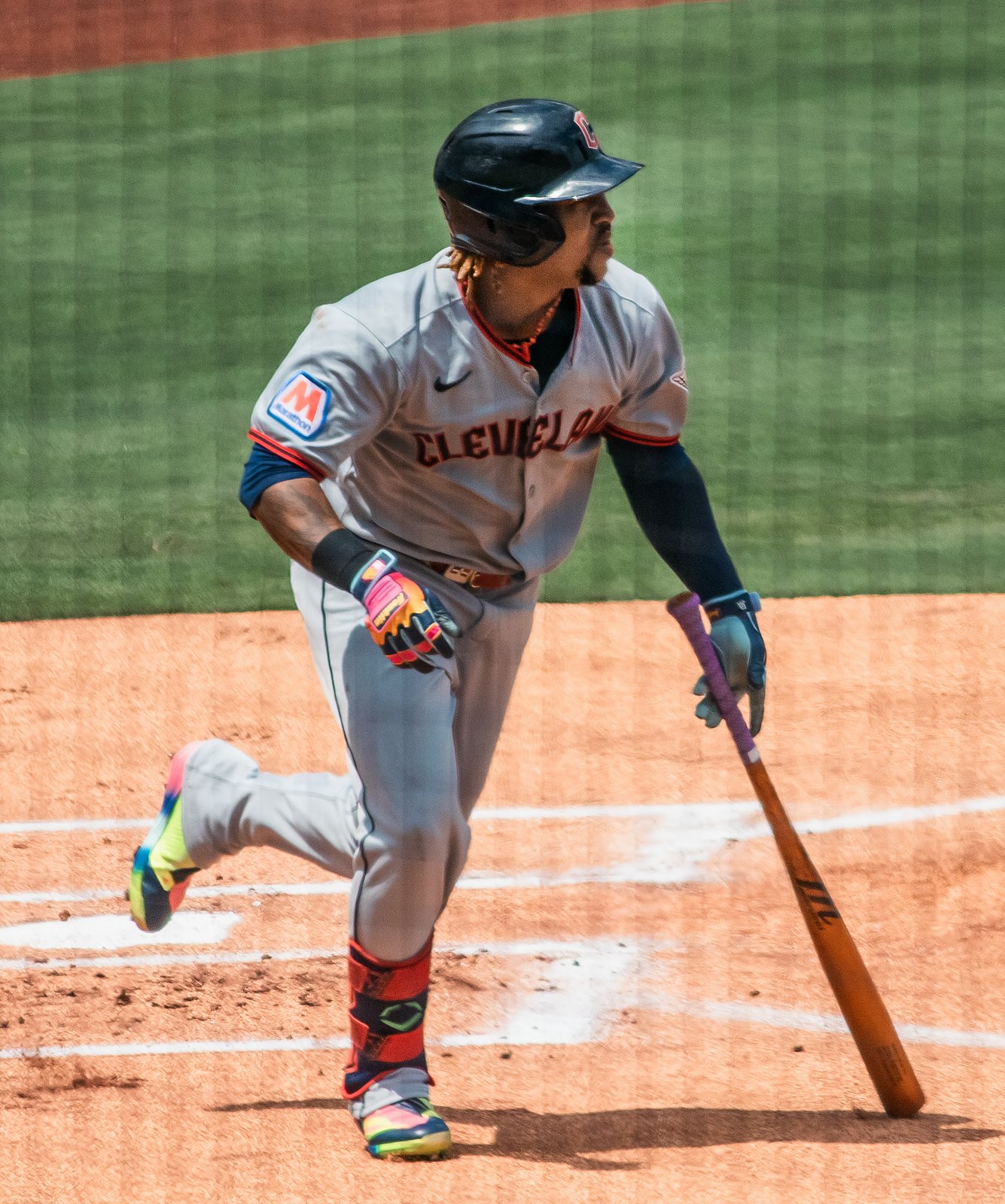 José Ramírez of the Cleveland Guardians running the bases.