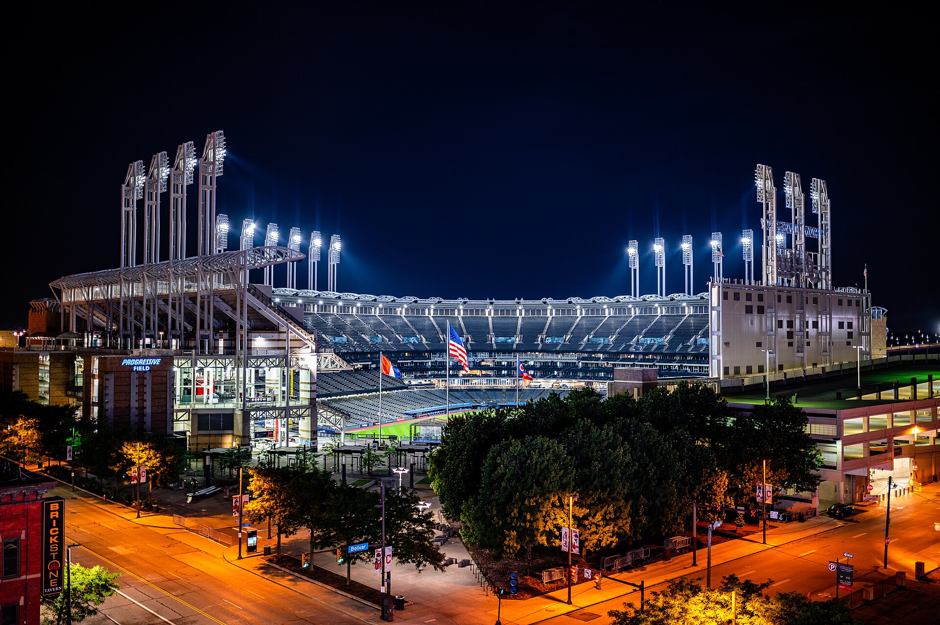 Progressive Field under the lights in Cleveland (file photo)