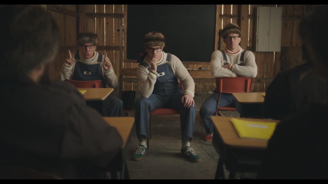 The Thibault family in I Kill the Bear — Jared Keeso's new Crave comedy about fourth-generation bear wranglers for film sets