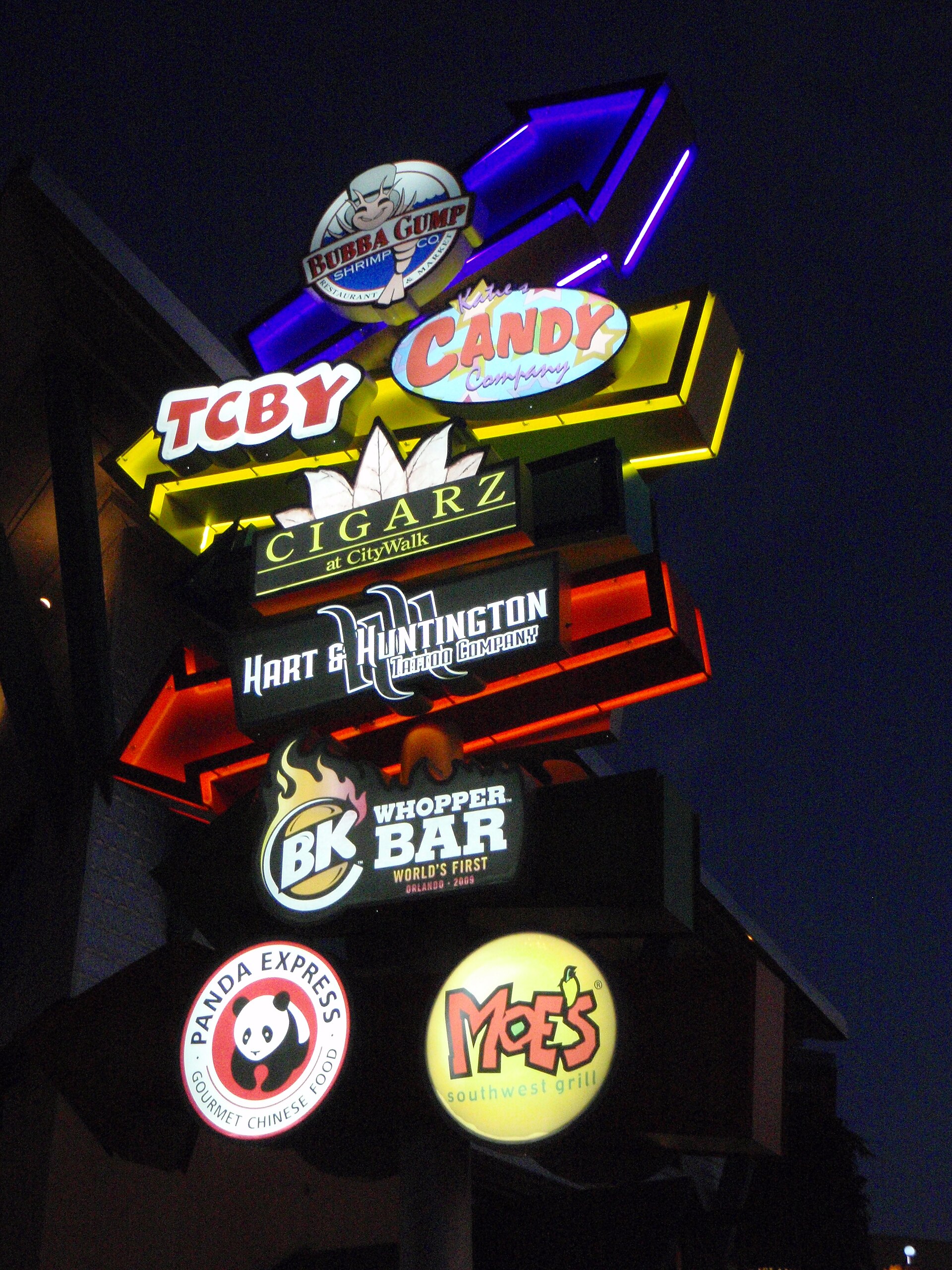 Universal CityWalk at night — Universal Cinema AMC in Los Angeles hosted Thursday night's Other Mommy fan screening on the eve of the film's release.