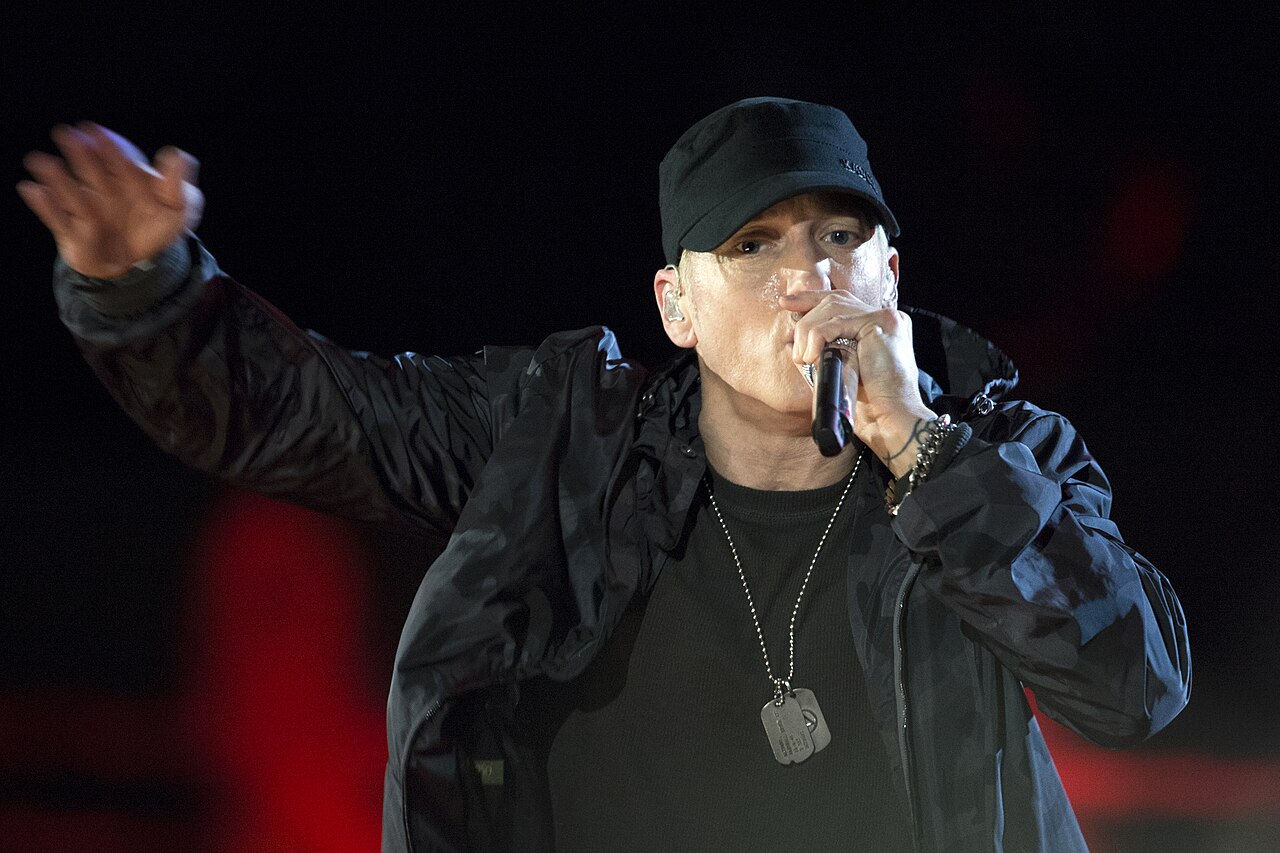 Eminem performing at the Concert for Valor in Washington, D.C.