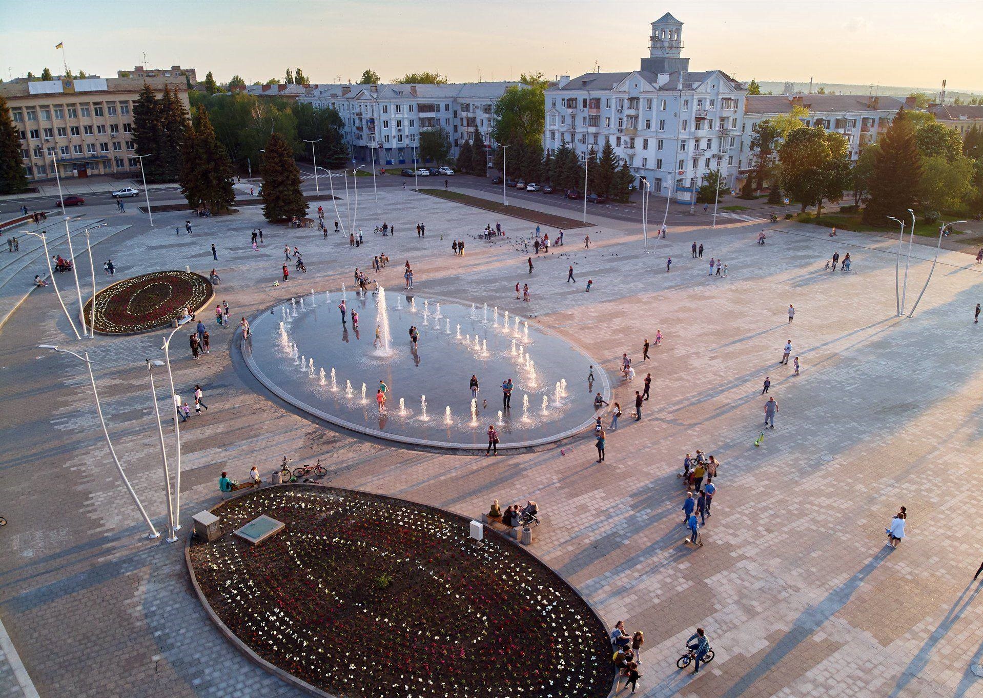 Myru Square in Kramatorsk, Donetsk region