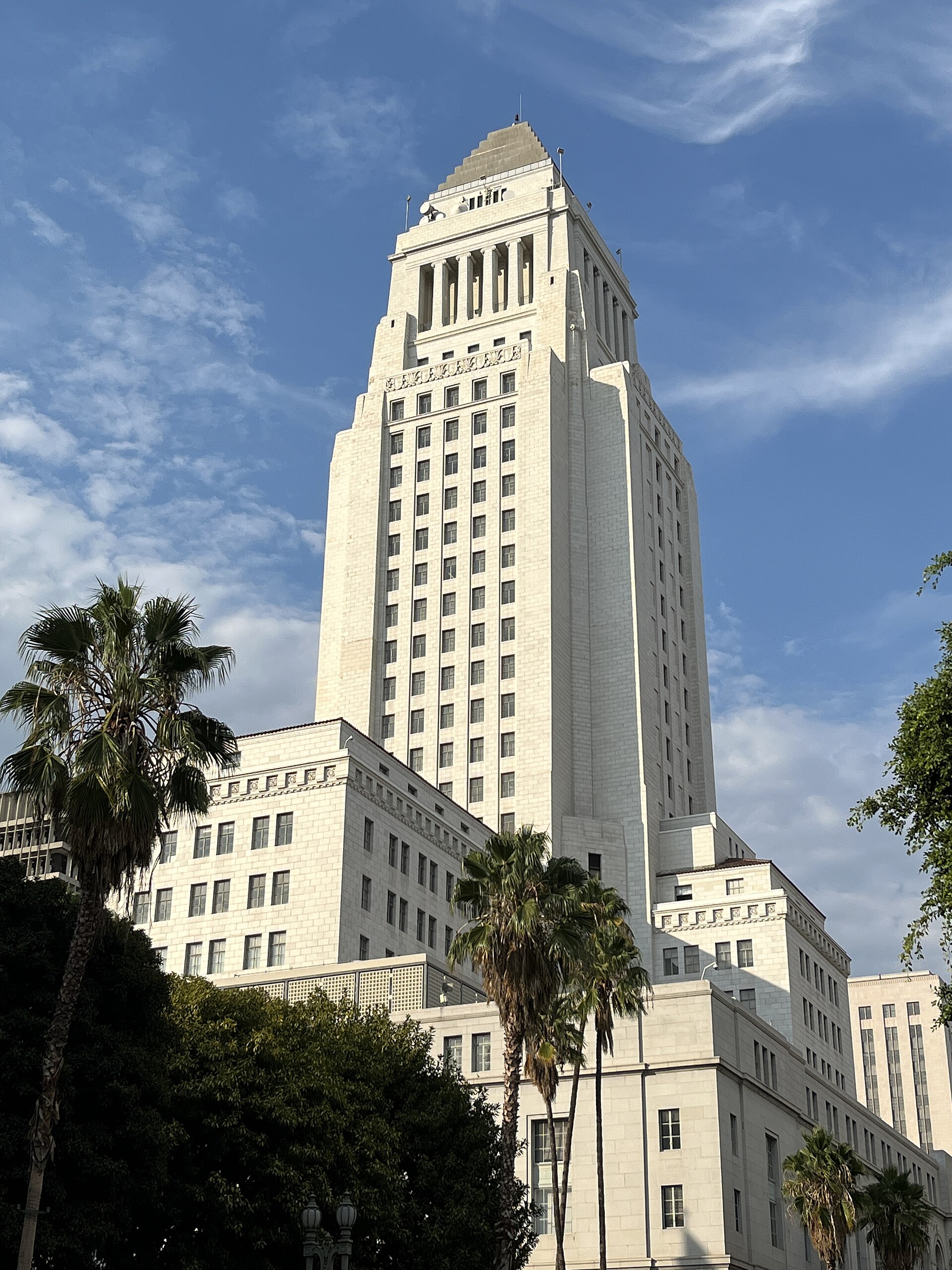 Los Angeles City Hall on a sunny day