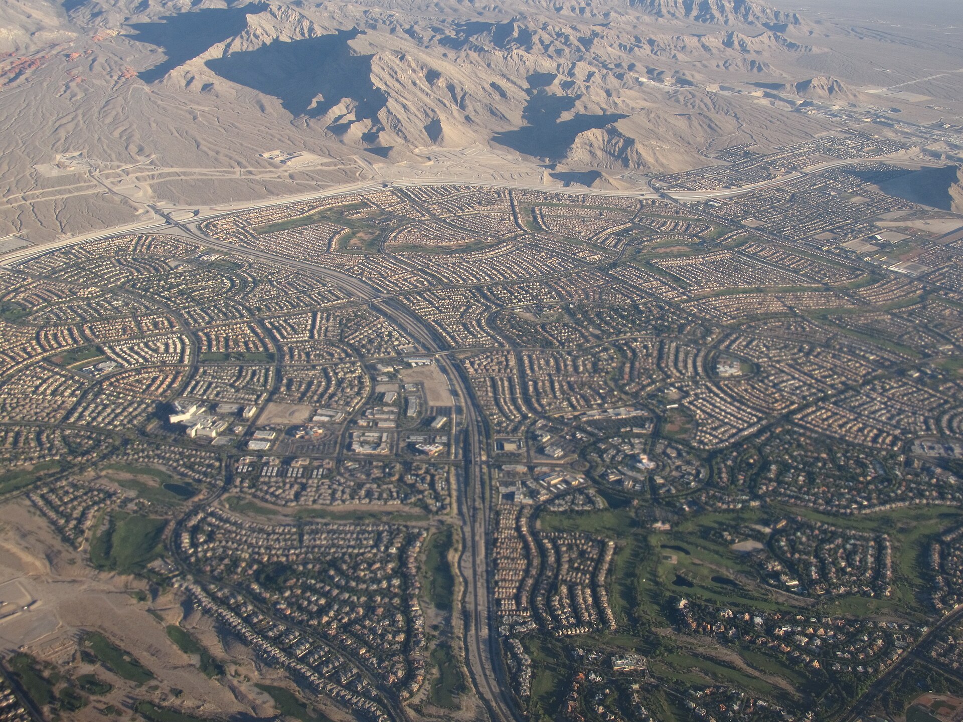 Residential homes in Summerlin, Las Vegas, on a bright day