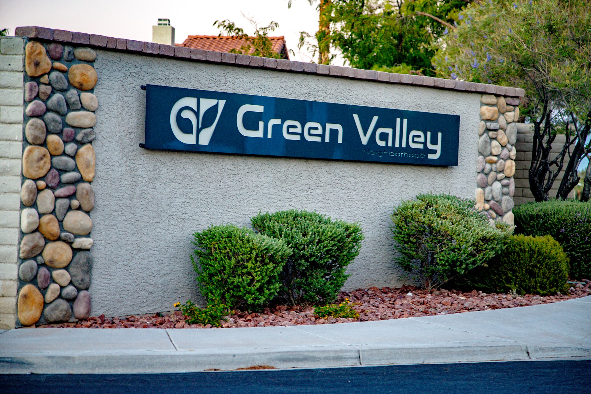 Green Valley neighborhood sign in Henderson, Nevada