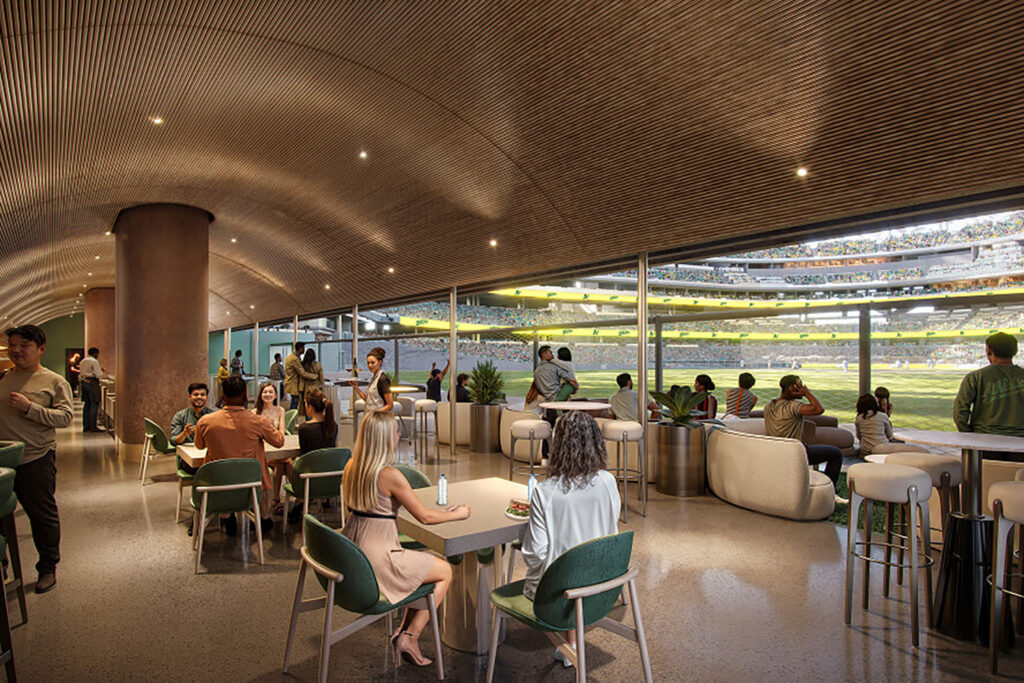 Rendering of the planned Las Vegas baseball ballpark interior