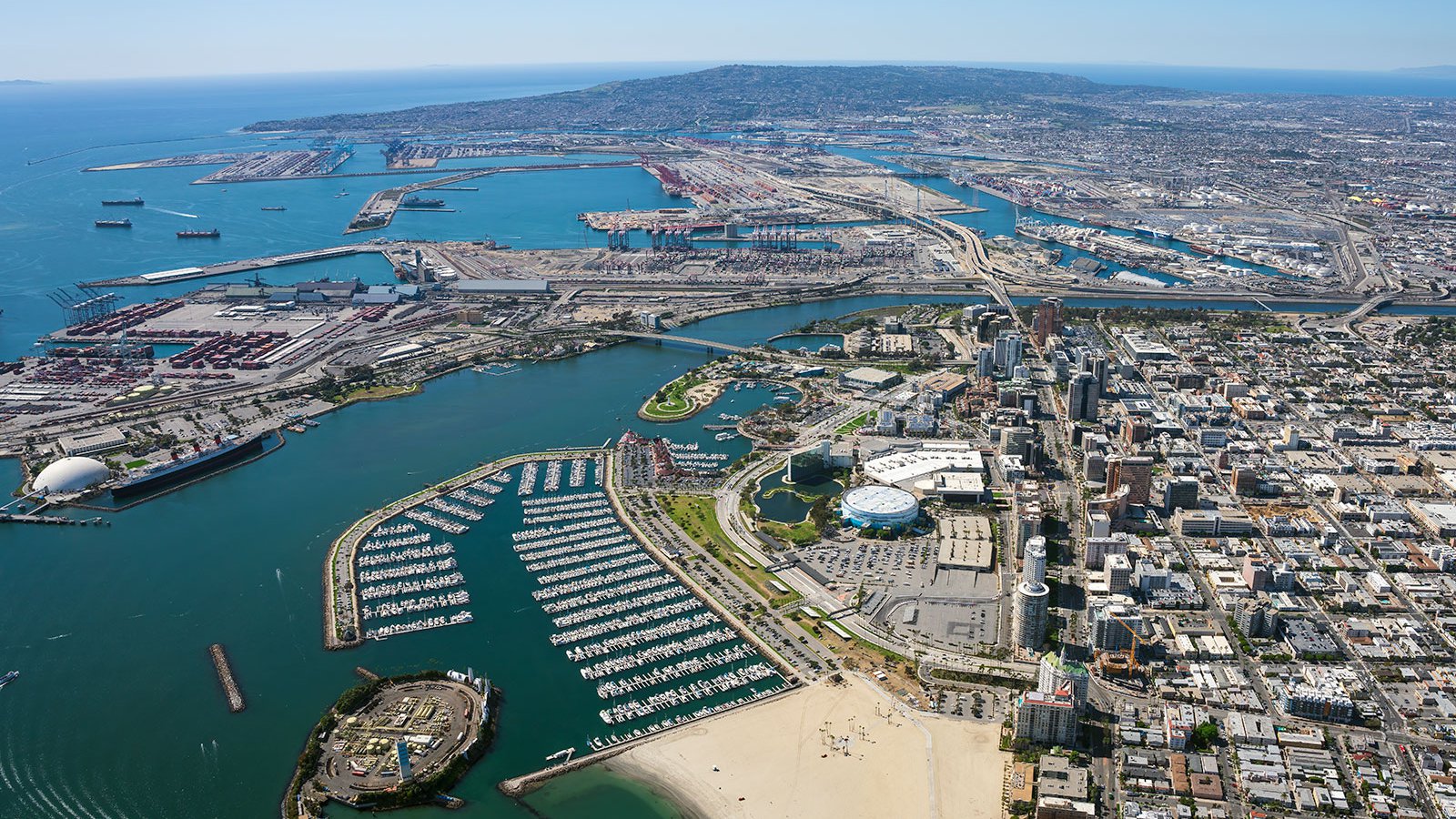 The Port of Long Beach from above