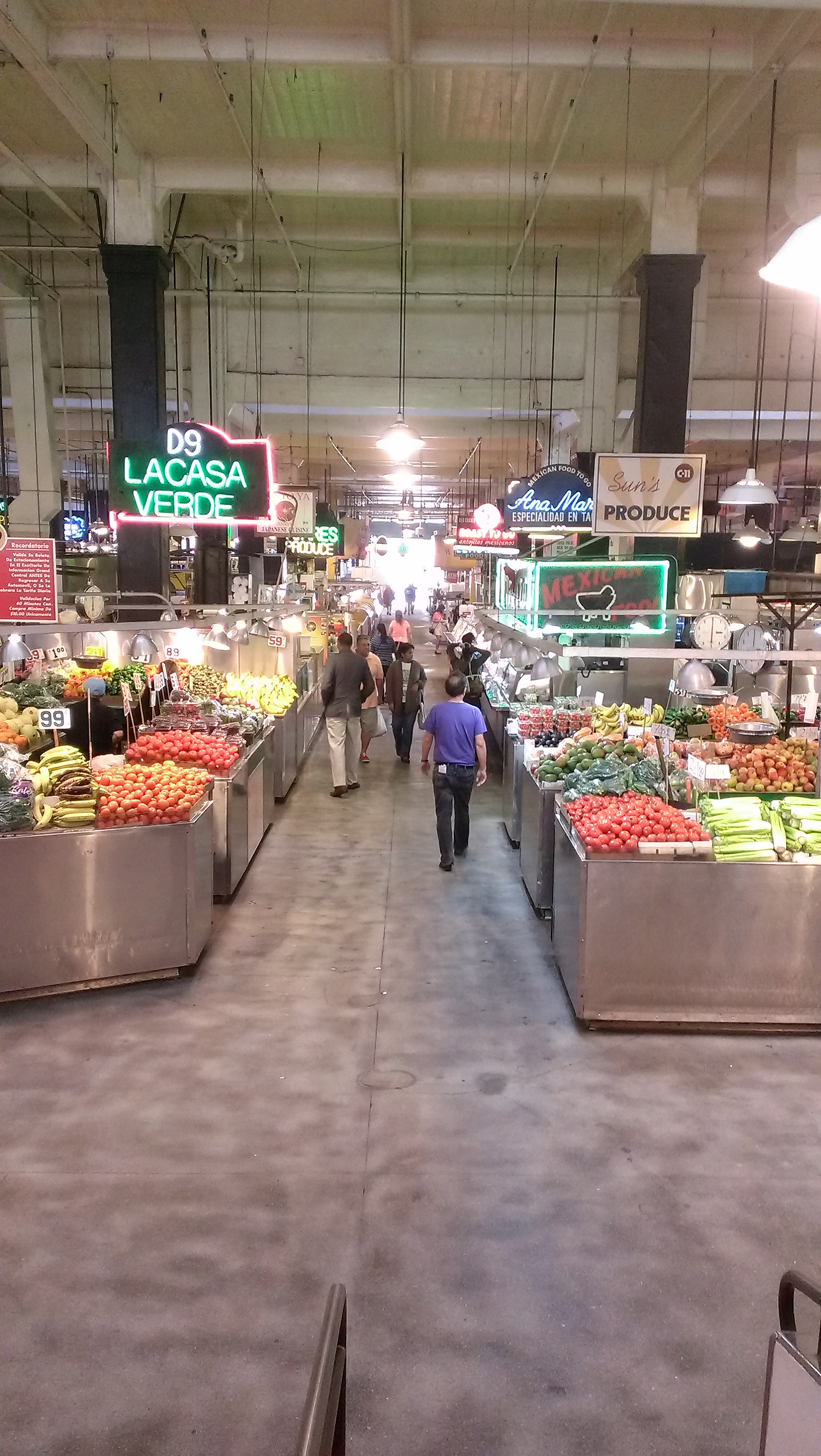 The bustling interior of Grand Central Market in downtown Los Angeles